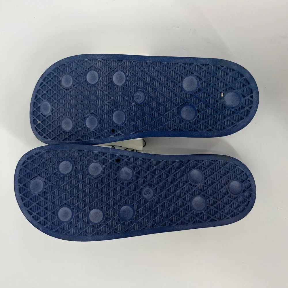 Walmart Logo Flip Flop Slide Sandals Mens Size 9 George‎ RARE White Blue New
